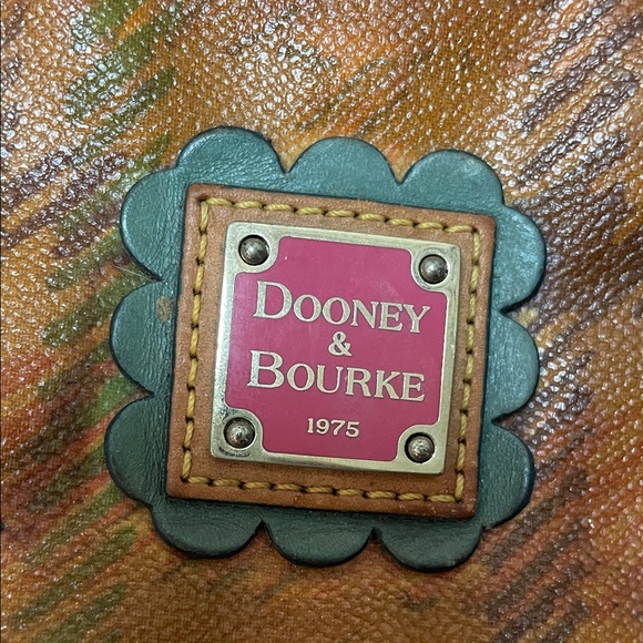 Douney & Bourke Brown Multicolor Leather Mini Shoulder Bag , Green Trim- - Picture 2 of 8